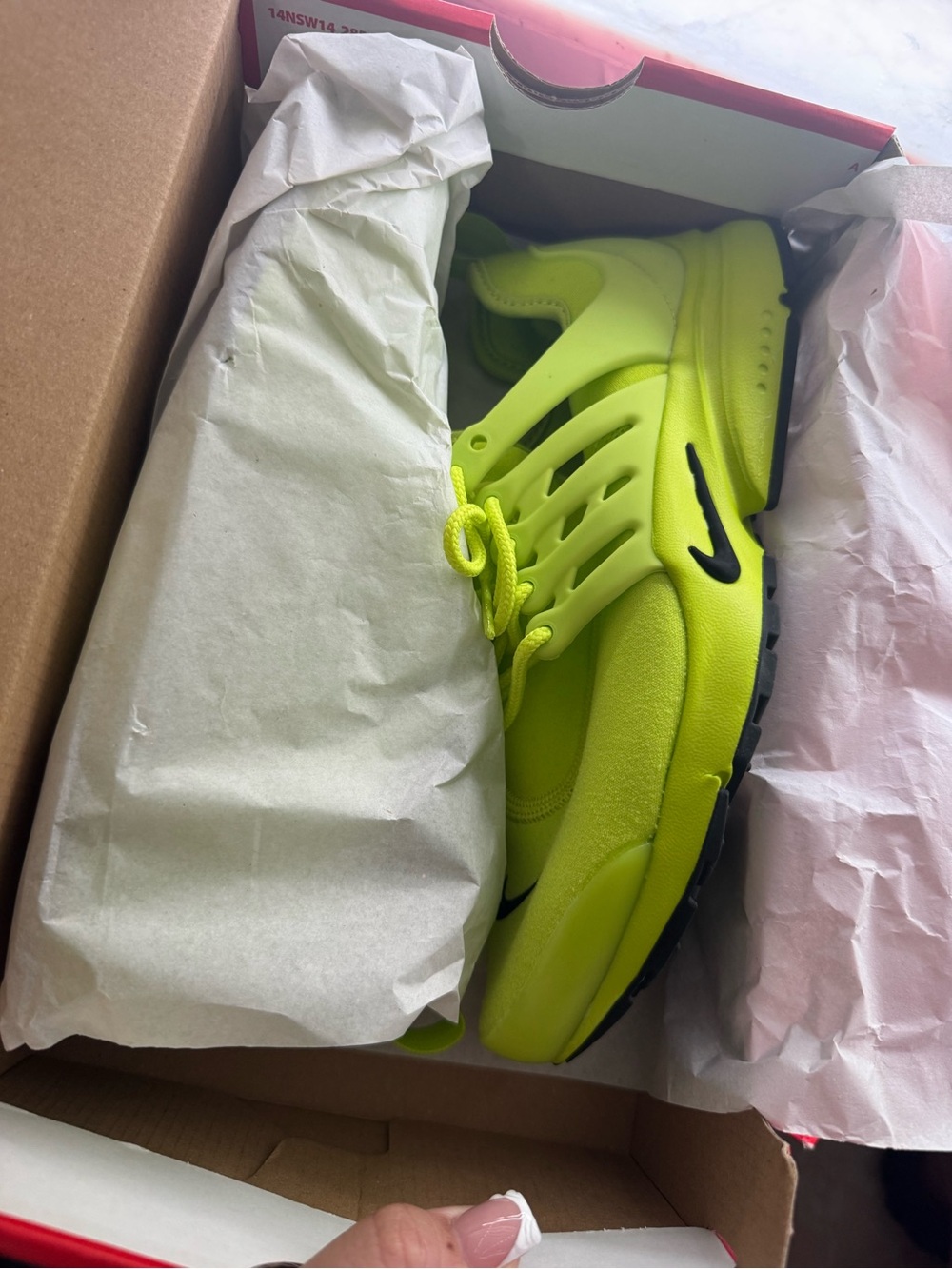 Women’s Nike Neon Yellow Athletic Sneakers with Black Swoosh